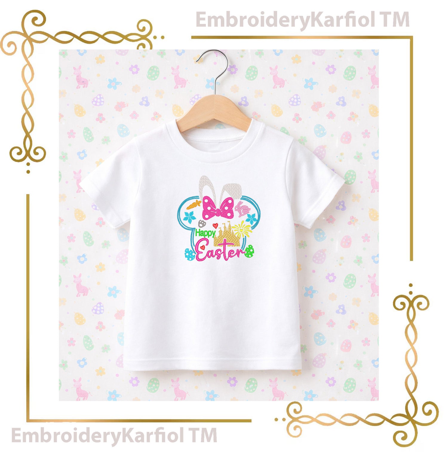 Minnie Mouse Head, Happy Easter Bunny, Castle, Machine Embroidery Design