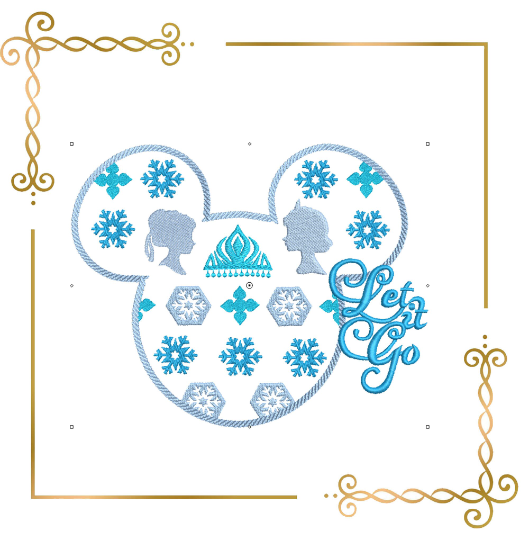 Princess, Winter, frozen, Elsa, Anna, mouses head, snowflakes, 2 sizes, 2 options, embroidery design to the direct download.