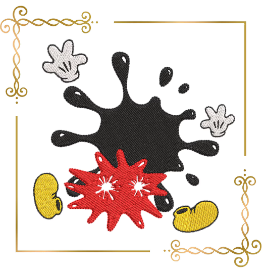 Mickey Mouse Disney character head blot machine embroidery design