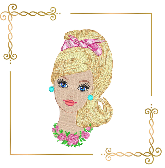 Princess Barbie marvelous Barbie doll  Disney machine embroidery design