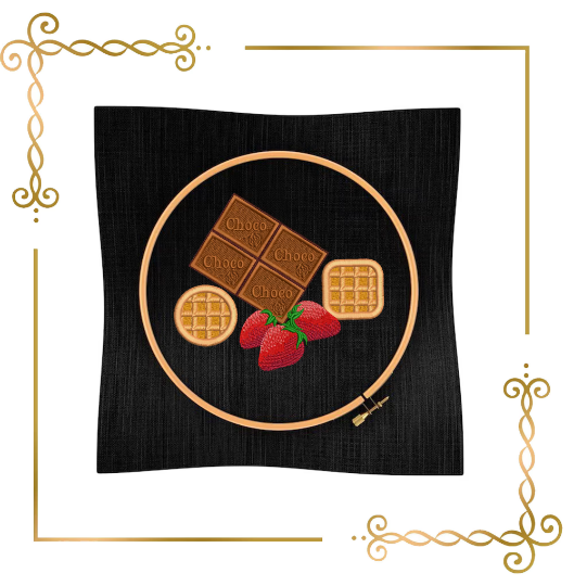 ice cream Sweet Surprise. Chocolate, cookies, waffles, strawberries 1 Sizes embroidery design