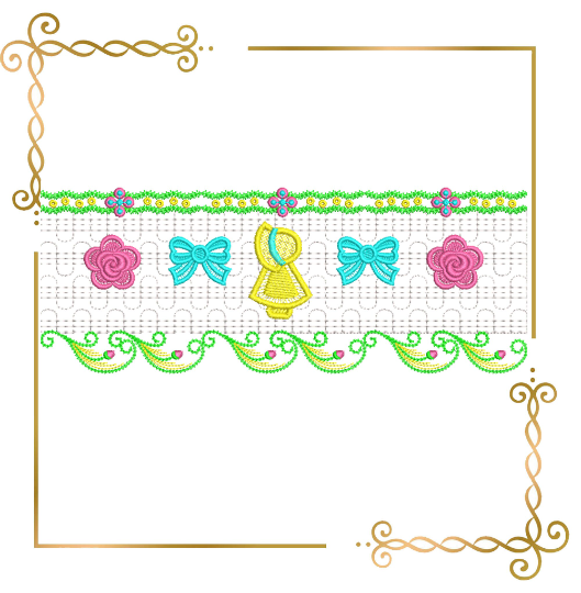 Smocking Plate flower girl machine embroidery design