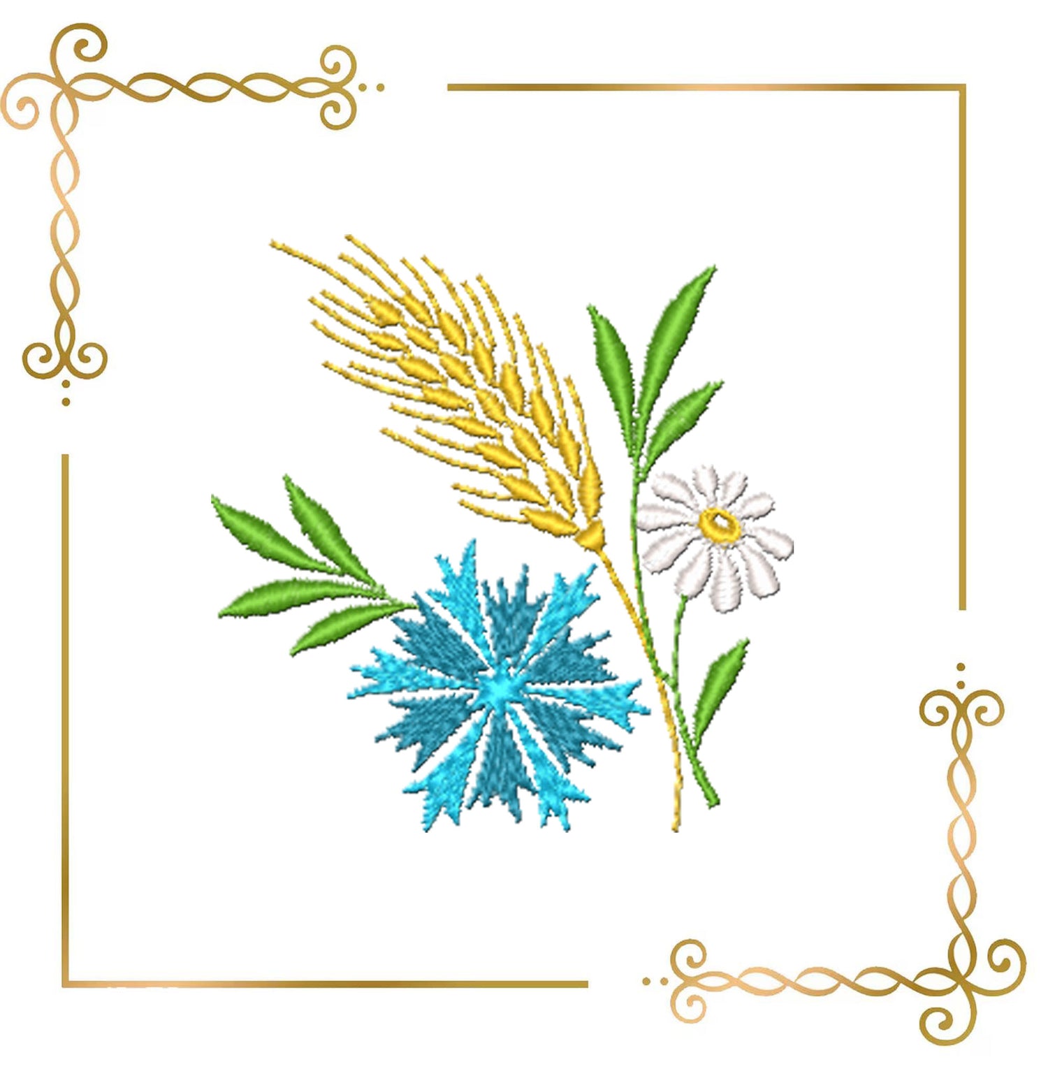 Embroidery Design Wildflower 2.76x2.76 Inch Digital Download