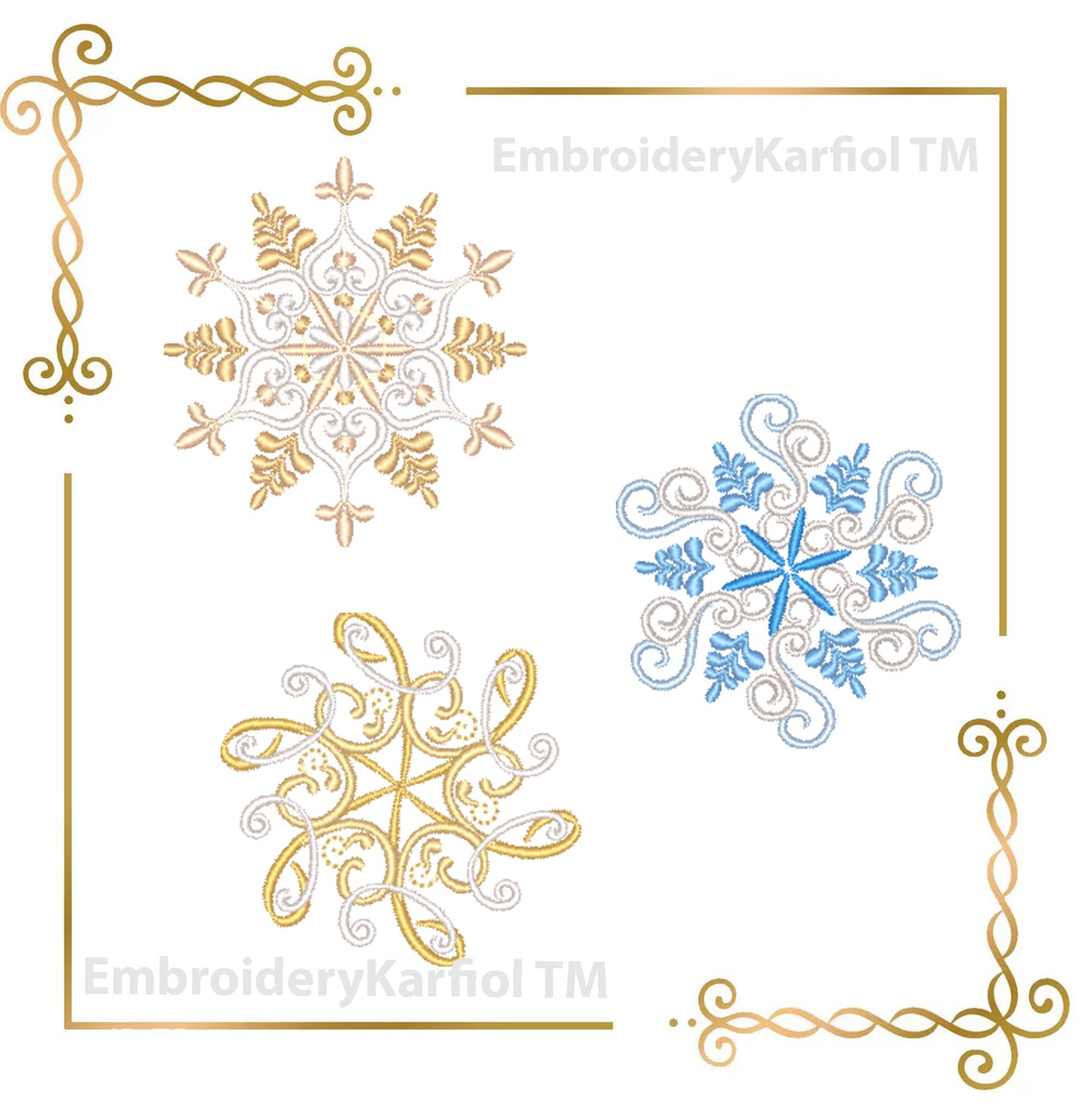 Christmas  Snowflakes Set Machine Embroidery Designs - Winter Christmas Set