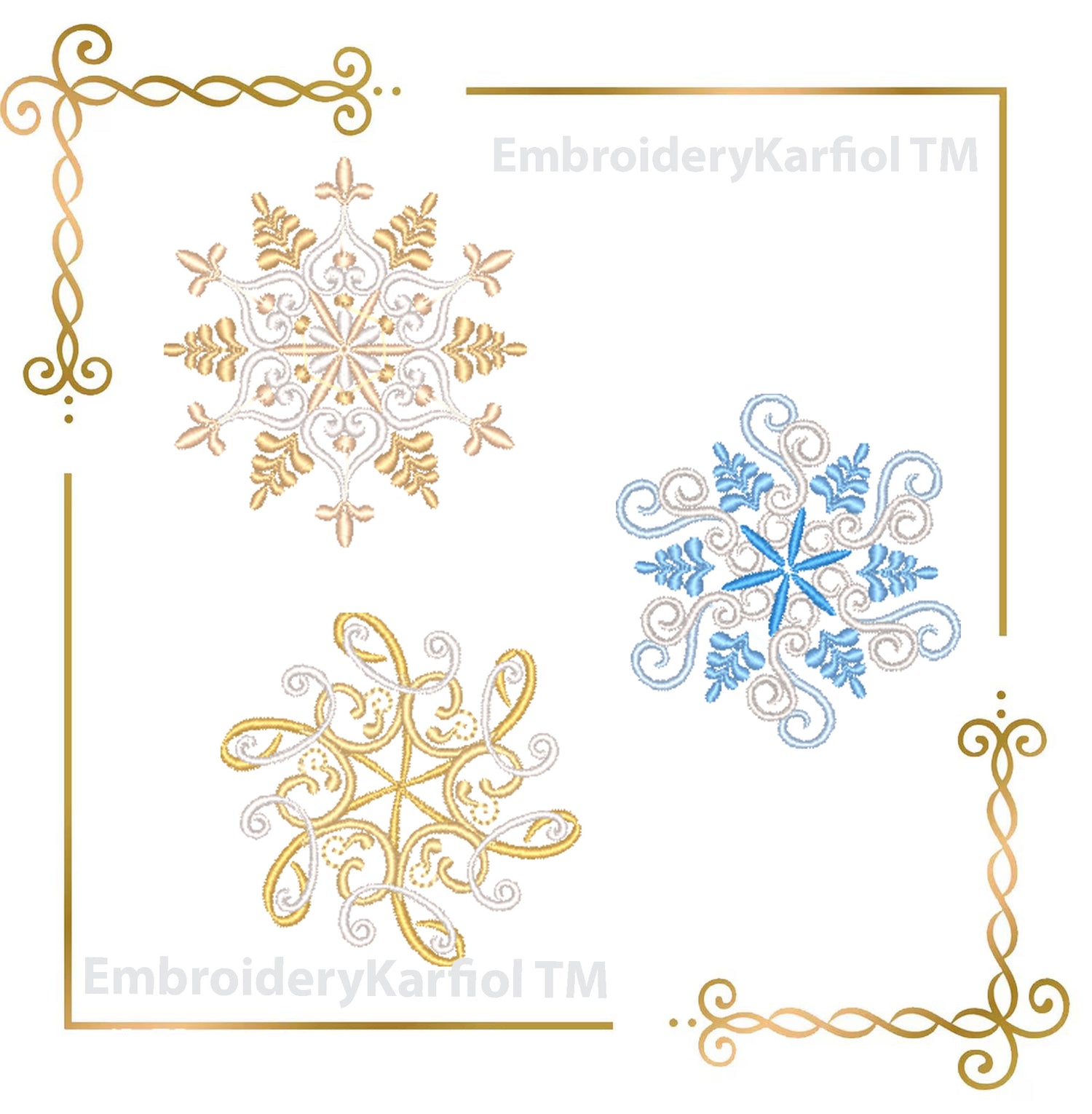 Christmas  Snowflakes Set Machine Embroidery Designs - Winter Christmas Set
