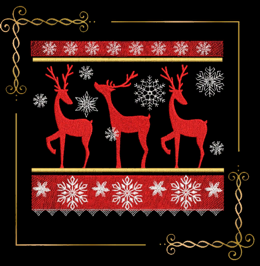 Smocking plate, reindeer, Christmas, Design Plate,  machine embroidery design  to the direct download.