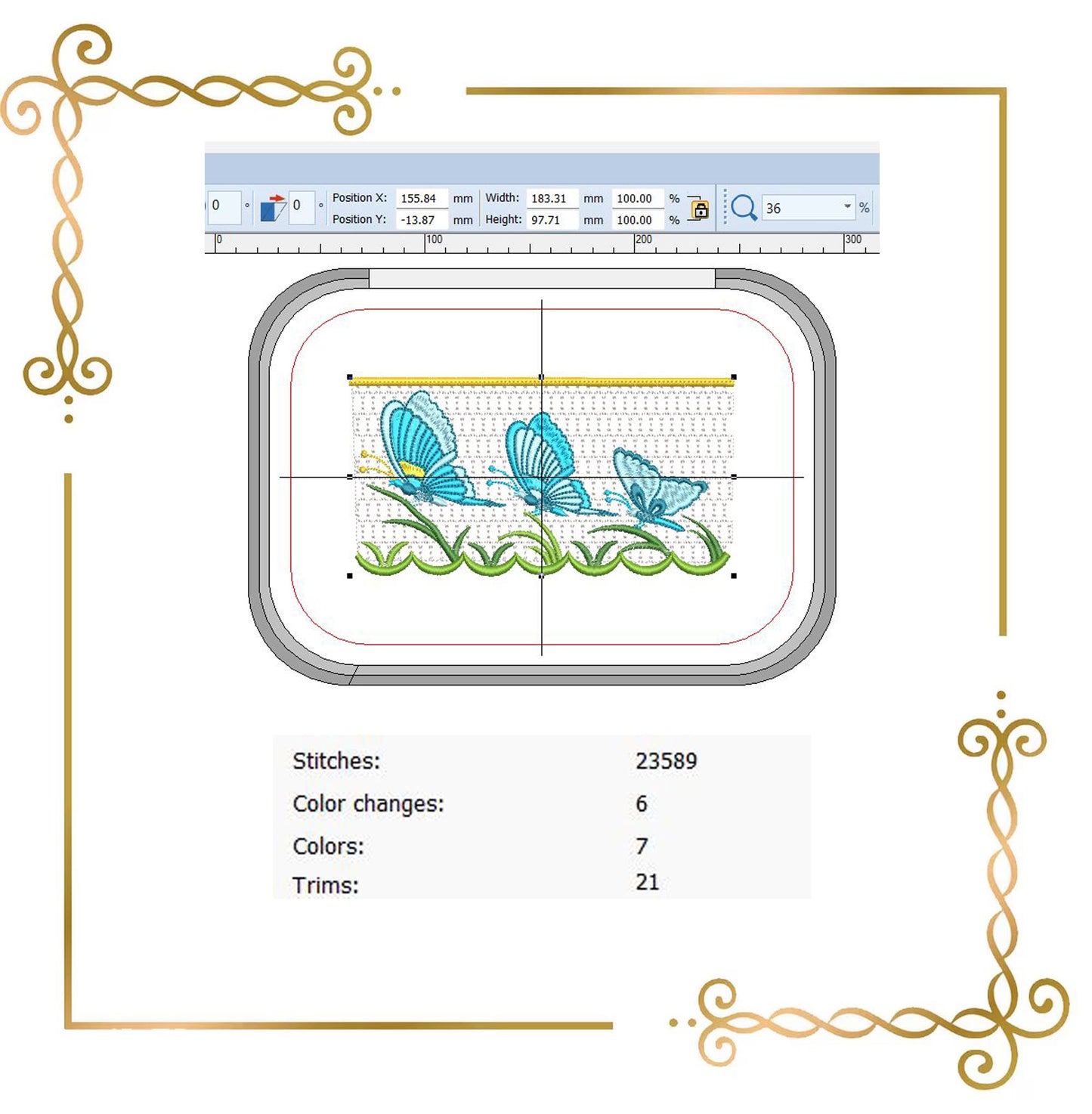 Smocking plate Butterfly Embroidery Design, Butterfly Smock Insert for Baby Dress