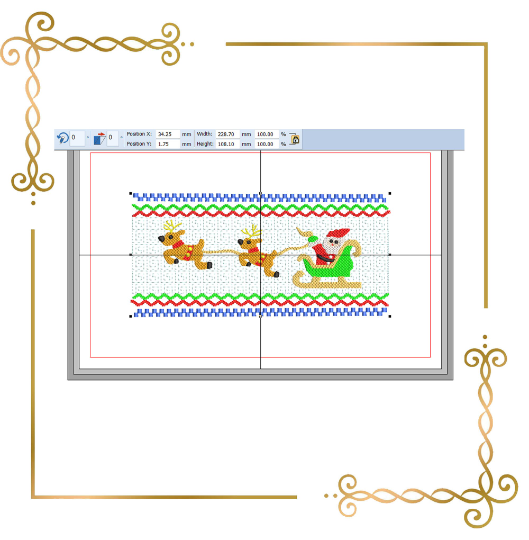 Smocking Santa Claus and deers Design Plate for dress machine embroidery design to the direct download.