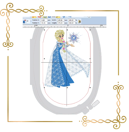 Princess Elsa, Winter, Frozen, Disney, snowflakes, magic, fairy tale, Embroidery  machine design  to the direct download