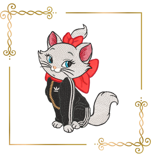 Kitty Super Fashion Kitty Marie, girl, cartoon character, Marie, embroidery design to the direct download