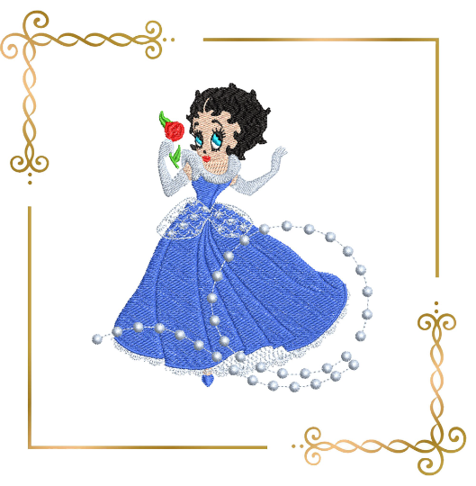 Princess Betty Boop, Princess, Digital Embroidery, Design File to the direct download.