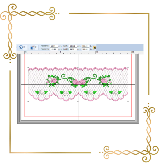 Smocking plate, Flowers,  Roses, Design Plate,  machine embroidery design  to the direct download.