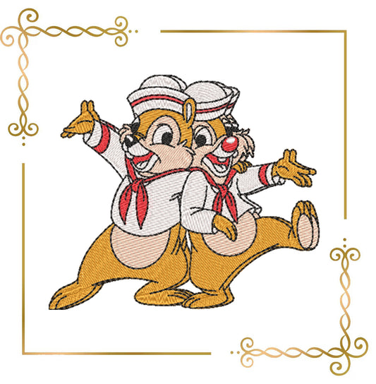 Characters and Cartoon Disney Chip and Dale embroidery design