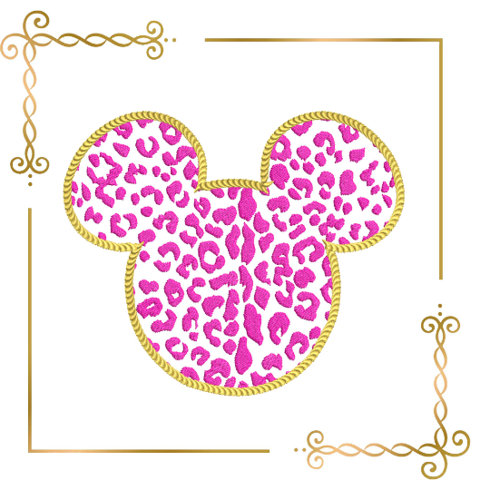 Mickey Mouse head panther machine embroidery design digital