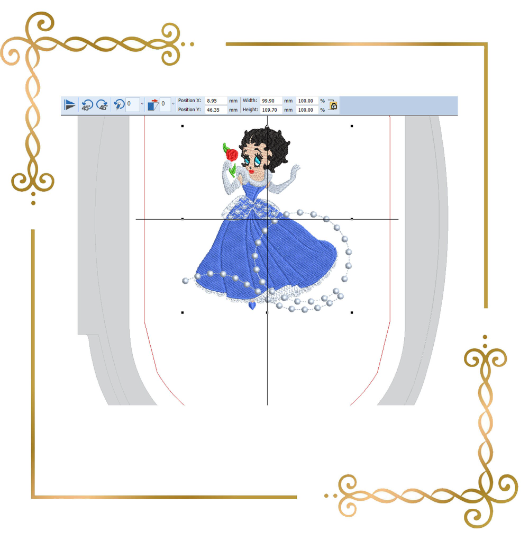 Princess  Betty Boop,  Digital Embroidery, Design File to the direct download.