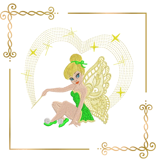 Princess Fabulous Fairy  Tinker Bell with a magic wand  Disney character, Embroidery  machine design  to the direct download.