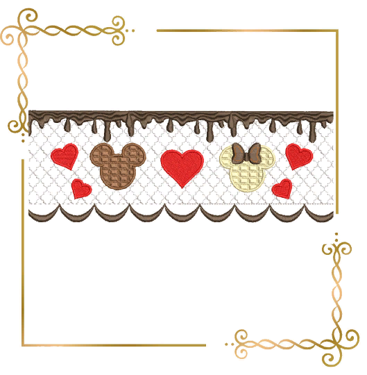 Smocking Plates chocolate Mickey Minnie Heart Design Plate digital machine embroidery design 