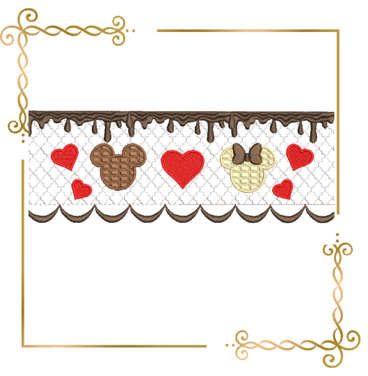 Smocking Plates chocolate Mickey Minnie Heart Design Plate digital machine embroidery design