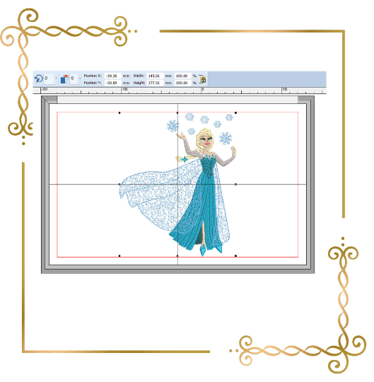 Princess Elsa, Winter, Frozen, Disney character,  magic, fairy tale, Embroidery  machine design  to the direct download