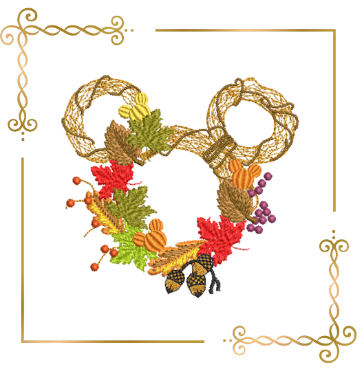 Halloween Mickey Mouse Fall pumpkin Head digital embroidery design