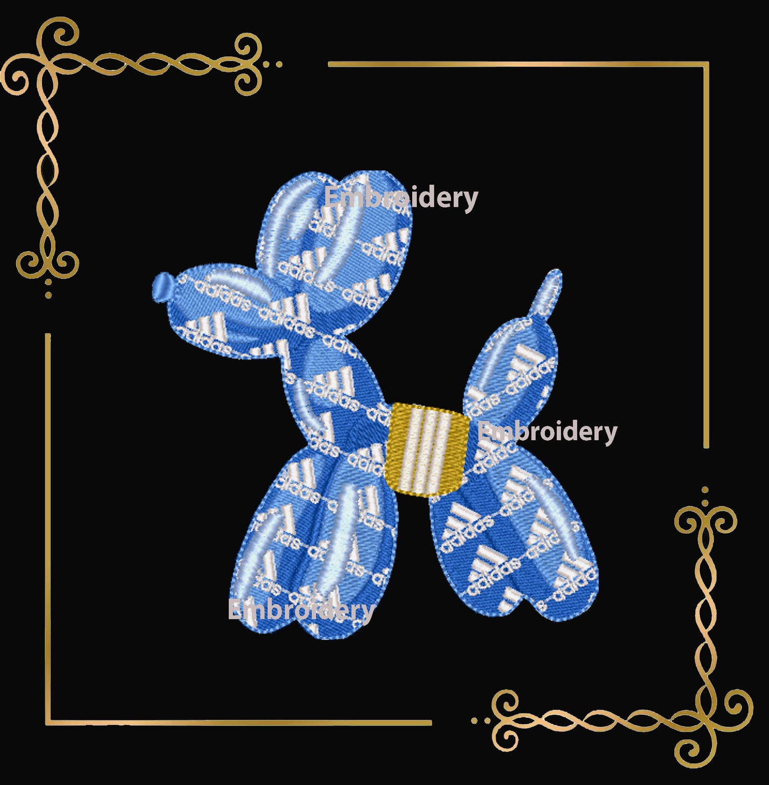Balloon Dog  Pattern (adidas) and  Bow Machine Embroidery Design