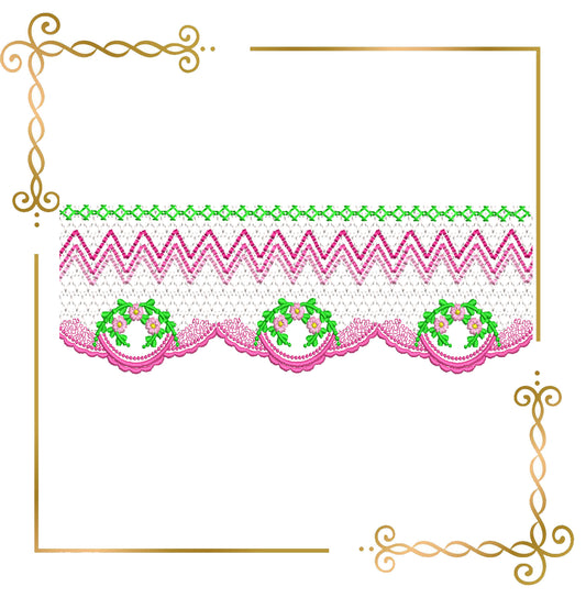 Smocking plate, Flowers, Hand Embroidery Imitations, Design Plate, machine embroidery design digital