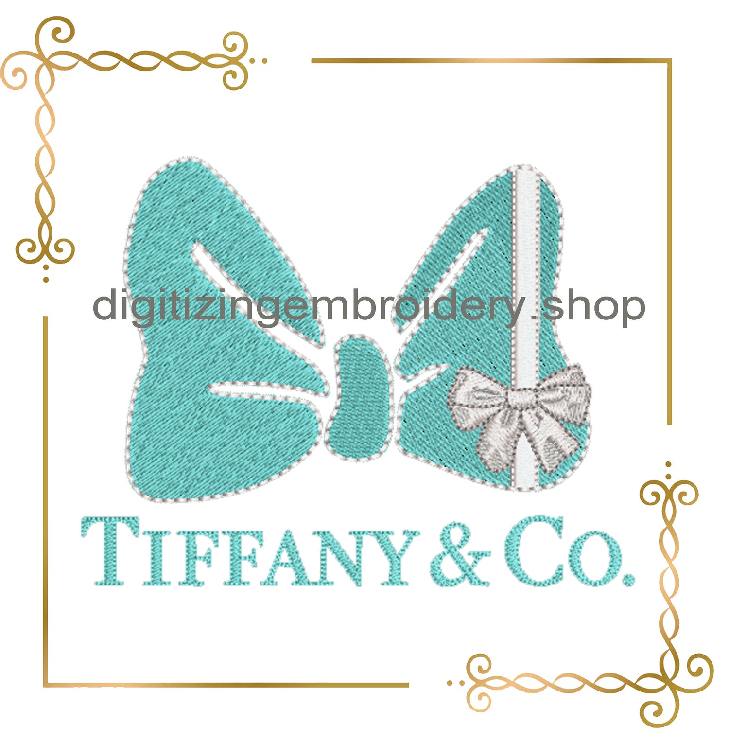 Minnie Mouse bow fashion TIFFANY embroidery design digital