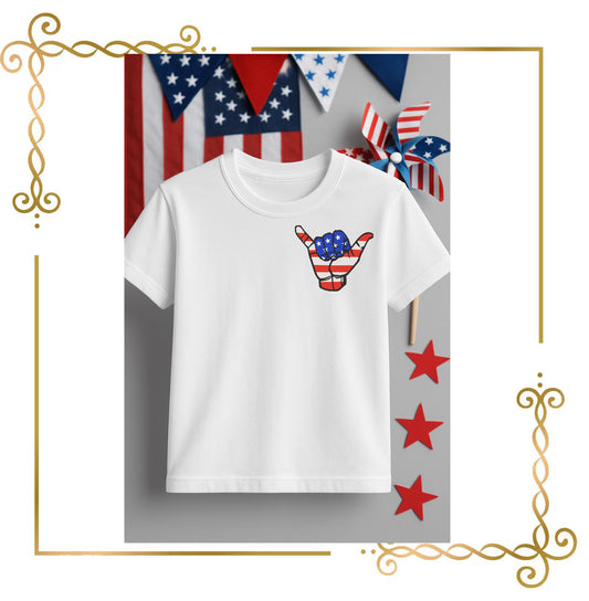 USA Patriotic , Machine Embroidery Design, Loose, American Flag, Hand Gesture Shaka, USA Independence Day