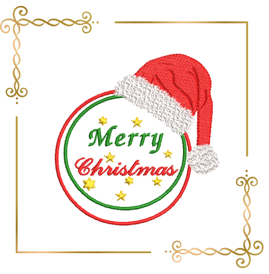 Free trial Christmas  santa claus cap  Merry Christmas Greetings machine embroidery design digital