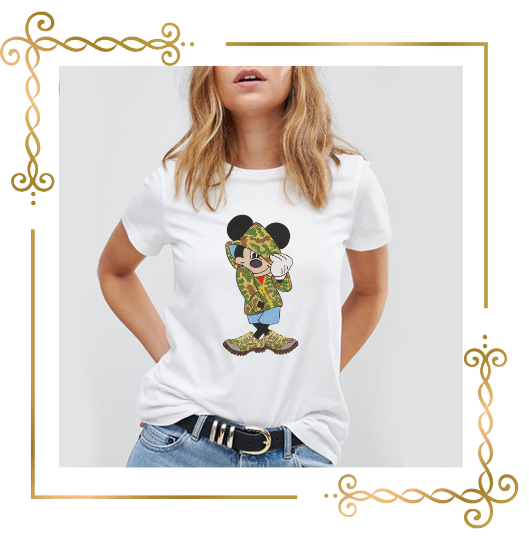 Mickey Mouse in a military style, Fantasy parody Disney embroidery design to the direct download