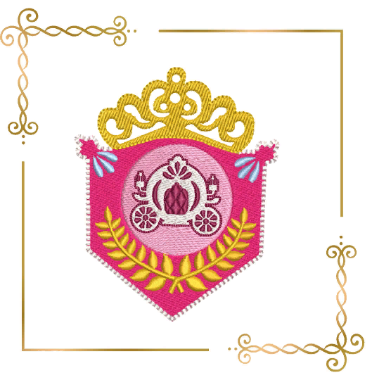 Princess Princess patch with carriage and crown embroidery design