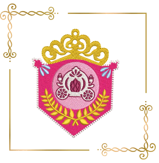 Free design Princess Princess patch with carriage and crown embroidery design