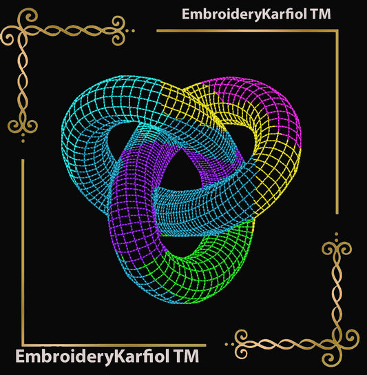 T-shirt Endless Path – Abstract AI-Inspired Modern Embroidery Design – Instant Download