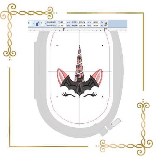 Einhorn Herbst Fledermaus, Halloween, Mütze, 2 Größen, Stickmuster zum direkten Download