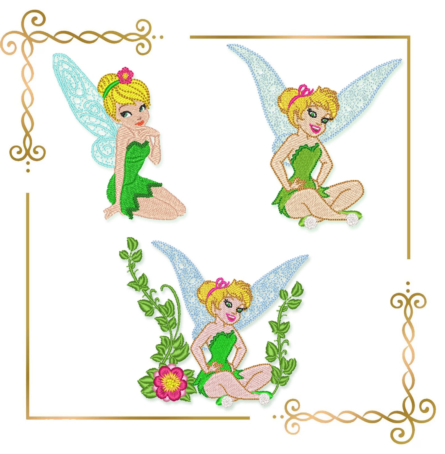 Princess Fabulous Fairy Tinker Bell fairy, Disney, Embroidery machine design SET 4 designs (Digital Download)