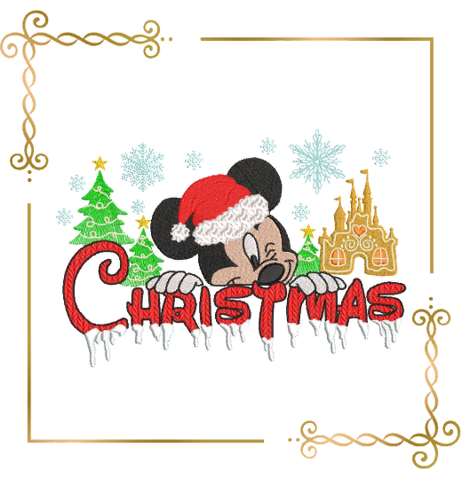 Christmas-Mickey-Mouse-Santa-Claus-Gingerbread-Palace-digital-machine-embroidery-design