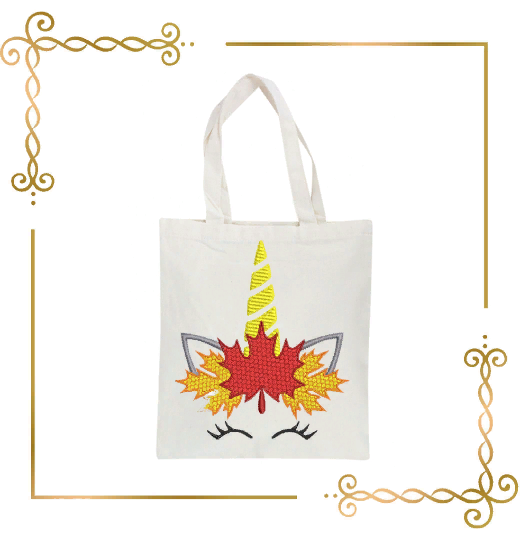 Einhorn Herbstblätter, Einhorn, Herbst, Halloween, Stickmuster zum direkten Download