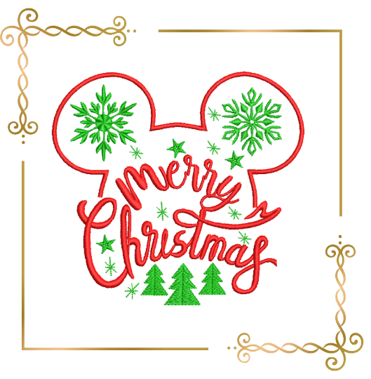 Mickey Mouse Christmas  embroidery design to the direct download