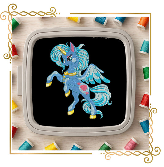 Magical Pegasus Unicorn Embroidery Design – Fantasy Pony with Wings
