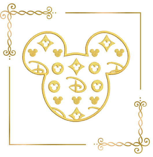 Mickey Mouse  Applique  Head   2 Sizes 2 options embroidery design to the direct download 2 Sizes embroidery zum direkten Download.