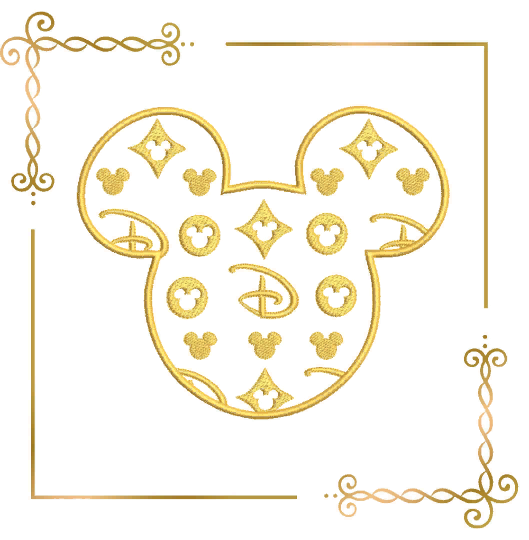 Mickey Mouse  Applique  Head  2 Sizes 2 options embroidery design to the direct download 2 Sizes embroidery zum direkten Download.