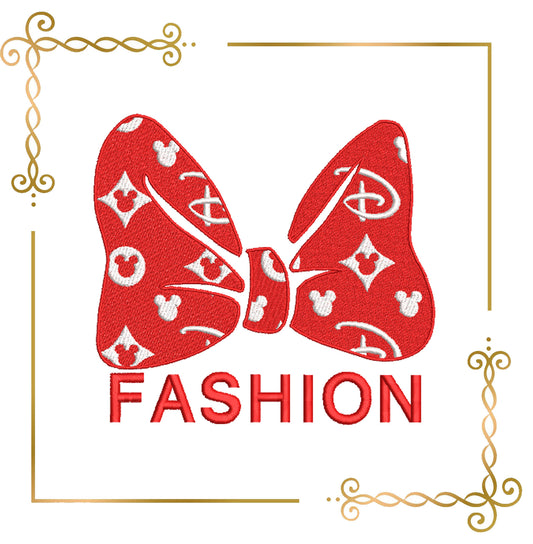 Minnie Mouse bow fashion  embroidery design digital