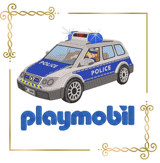 Cartoon Character Policemobil Playmobil Inspired Embroidery Design to the direct download