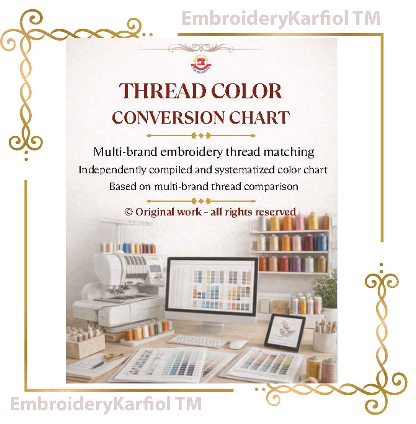 Miscellaneous Thread Catalog PDF: Interactive Machine Embroidery Thread Guide and Color Chart (Digital Download)