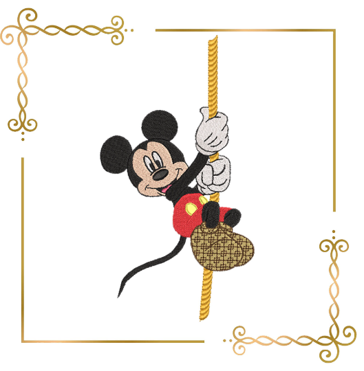 Mickey  on a rope, pocket, Fantasy,  parody, embroidery design to the direct download