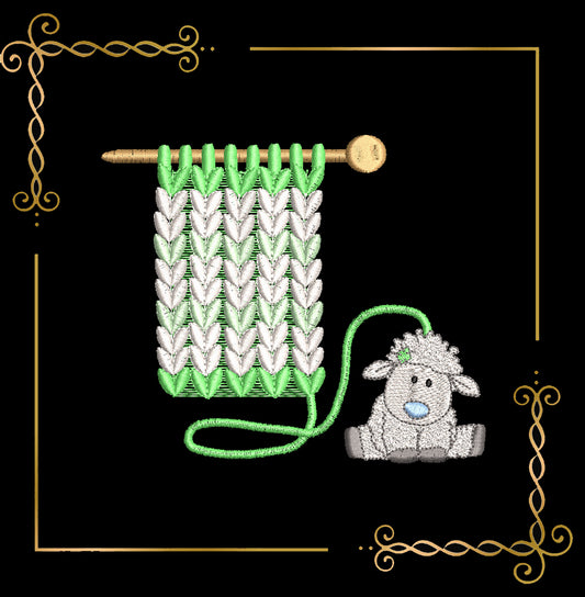 Christmas Knitted Sheep Embroidery is a fun design with knitting and a toy 2 sizes