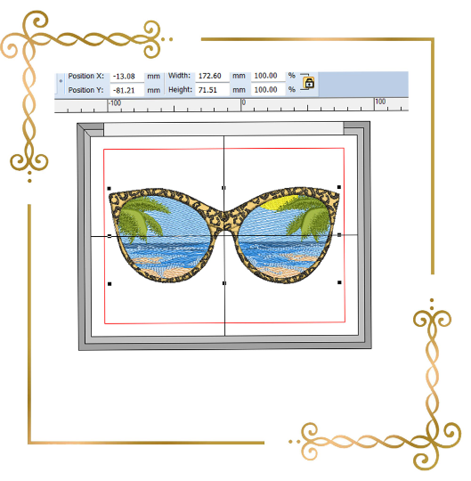 Super trendy sunglasses sea beach embroidery design