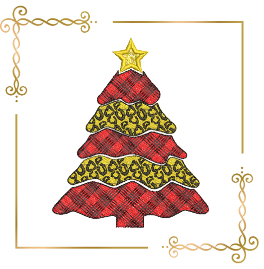 Christmas Winter Christmas trees digital machine embroidery design