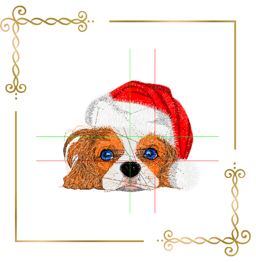 Animals christmas dog Santa Claus hat digital machine embroidery design