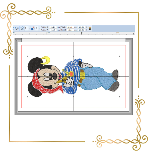 Mickey Mouse the Pirate  embroidery design to the direct download.